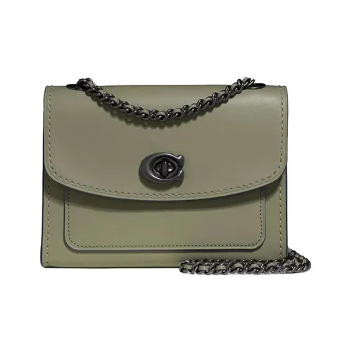 COACH Паркер Коровья кожа Сумка через плечо Маленькая Женская Темно-зеленая