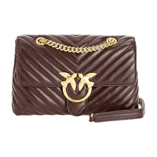 PINKO Puff Овчина Bird Сумка Swallow Сумка Сумка через плечо Средний Женские Коричневый