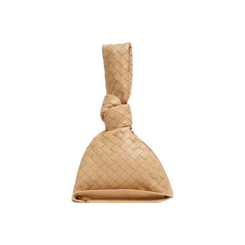 Bottega Veneta Напп Кожа Сумка Мини Женская Бежевая