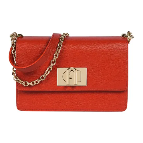 Furla 1927 Collection Коровья кожа кожа одно плечо через плечо сумка с цепочкой мини женский апельсин