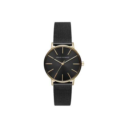 ARMANI EXCHANGEAE Кварцевые часы механизм ремешок из нержавеющей стали черный циферблат женские часы