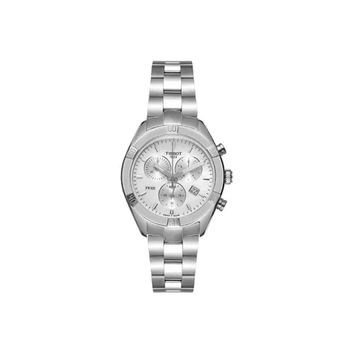 Tissot Quartz Movement Женские PR100 Collection Часы 38 мм Серебряные
