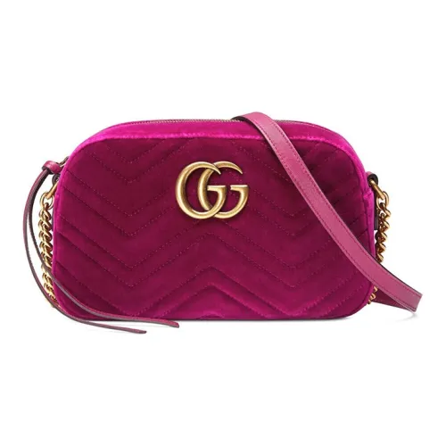 GUCCI Вельвет Camera Сумка Сумка через плечо Маленькая Женская Фуксия