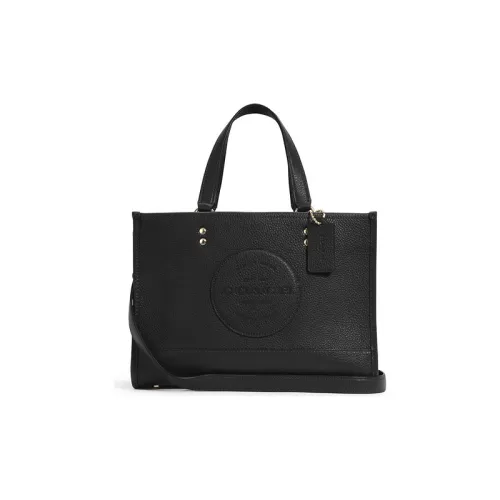 COACH Dempsey Кожа Тоут Сумка Сумка для покупок Сумка Сумка через плечо Сумка через плечо Средний Женская Черная