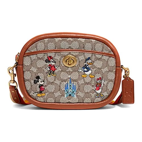 COACH Disney Коллаборация Camera Холст с кожей Camera Сумка Сумка через плечо Средний Женские Хаки