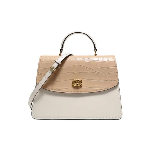 COACH Кожа Через плечо Одно плечо Сумка Большая Женская Белая