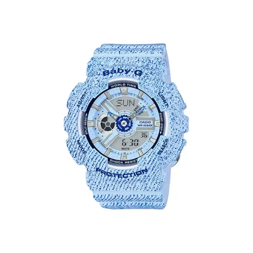 CASIO Малыш G Коллекция Кварцевый механизм Пластик Акрил Ремешок Часы Женские Синий циферблат BA 110DC 2A3