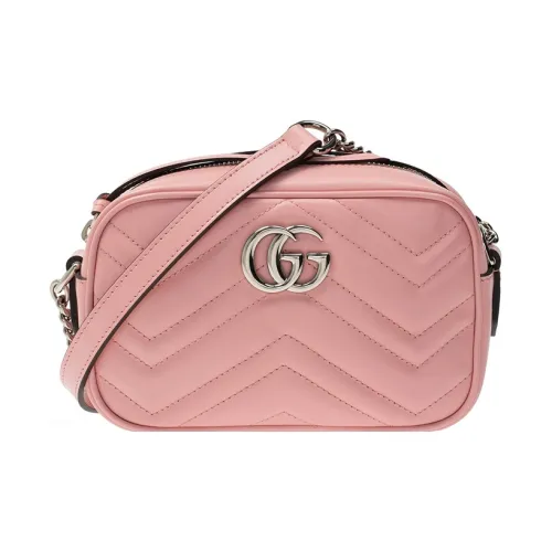 GUCCI GG Marmont Кожа Сумка через плечо Мини Женская Розовая Конфетная