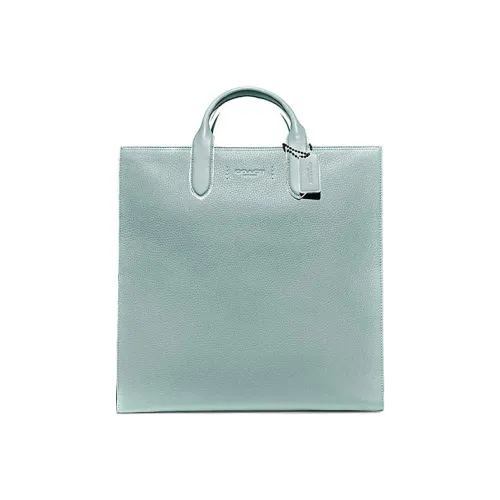 COACH Gotham Высокий Кожа Зипперы Съемный Ремешок Тоут Через плечо Одно Плечо Сумка Большая Мужская Аква-Синий