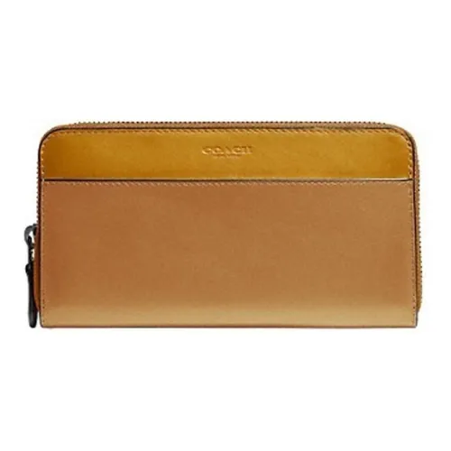 COACH Аккордеонный кошелек из коровьей кожи длинный кошелек маленький унисекс имбирно-желтый