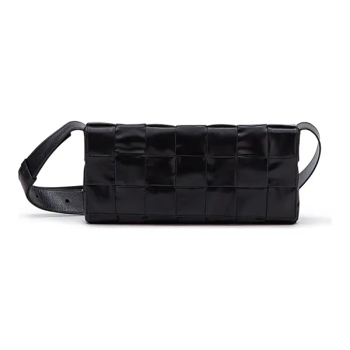 Bottega Veneta Cassette Телячья кожа Курьерская сумка Сумка через плечо Стандартная Мужская Черная