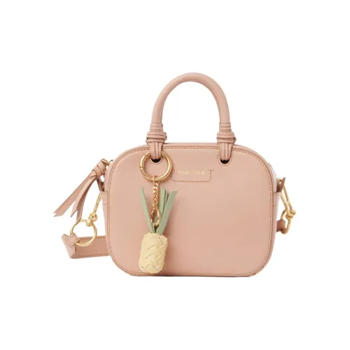 See By Chloe Сумка для боулинга из крупнозернистой текстуры коровьей кожи плечевая сумка сумка через плечо маленькая женская розовая