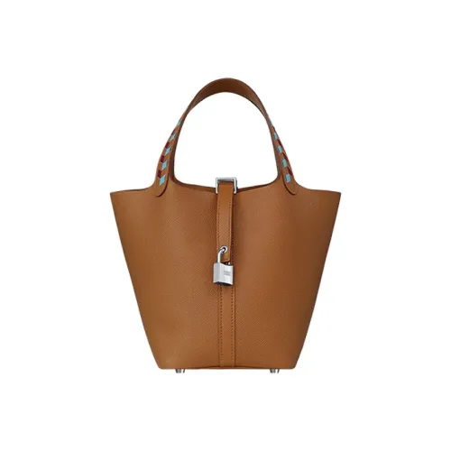 HERMES Picotin Lock Эпсомская кожа Сумка Женские Золотой Северный Синий HERMES Красный