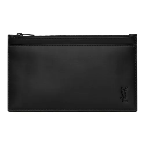 SAINT LAURENT Клатч из коровьей кожи мужской черный