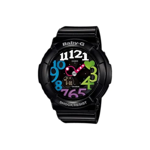 CASIO Детские часы Кварцевый механизм Смольный ремешок Женские часы Черный циферблат