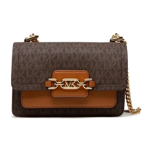 MICHAEL KORS Heather Кожа Маленькая Квадратная Сумка Конверт Сумка Сумка с Цепочкой Сумка через плечо Маленькая Женская Желудево-коричневая