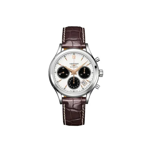 LONGINES Classic Vintage Автоматический Механический Механизм Мужские Часы 39 мм Белый Циферблат Корпус из Нержавеющей Стали Кожаный Ремешок