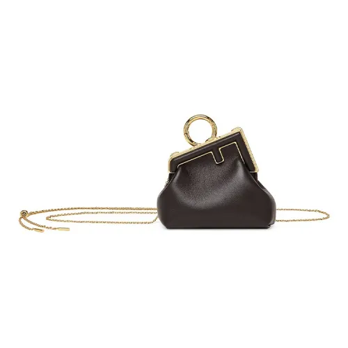 FENDI First Овчина Сумка через плечо Сумка Extra Mini Женская Коричневая