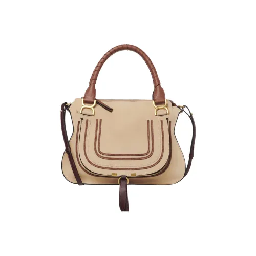 Chloe Marcie Замша с рельефной телячьей кожей Сумка через плечо Сумка среднего размера Женская Мягкая Коричневая