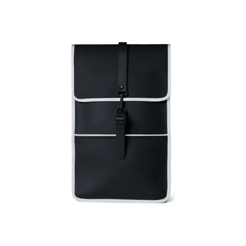 Rains Матовый Водонепроницаемый ПУ (полиуретан) Рюкзак Стандартный Унисекс Светоотражающий Черный