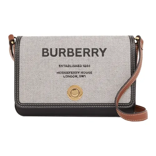 Burberry Horseferry Холст с печатью кожа вставки сумка через плечо мини женский черный коричневый