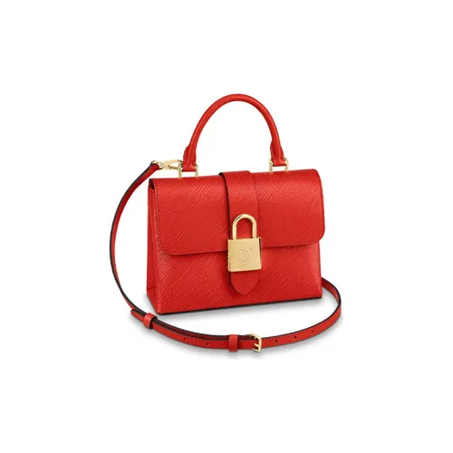 LOUIS VUITTON Locky Коровья крупнозернистая текстура Портативная Сумка через плечо Сумка на плечо Женская Красная