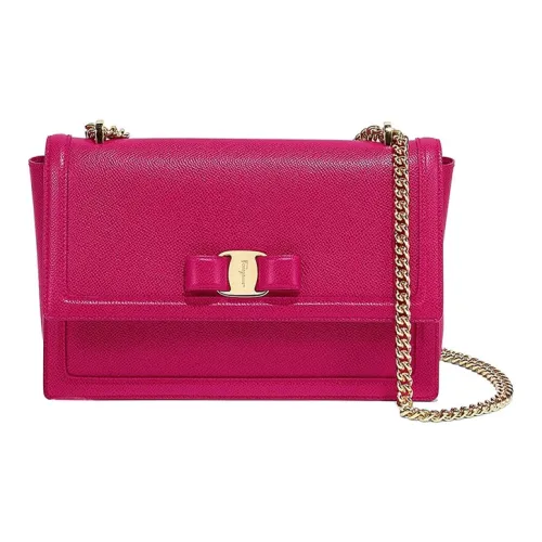 Ferragamo Сумка через плечо из коровьей кожи Женская Розово-красная