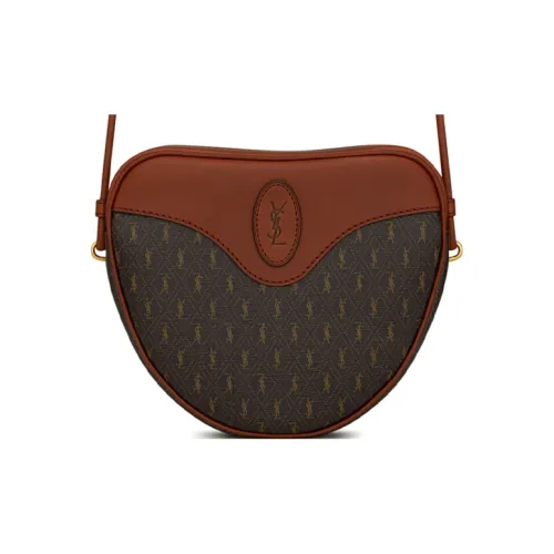 SAINT LAURENT Cassandre Холст с кожей Сердечная сумка Сумка через плечо Женская