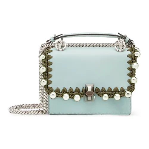 FENDI Kan I Корова Кожа Плечо Сумка Маленькая Женская Светло-Зеленая