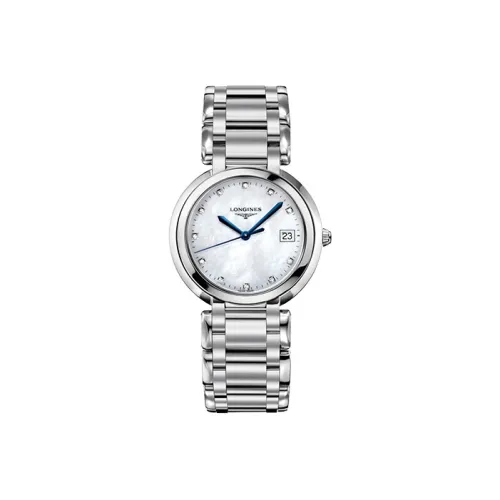 LONGINES Heart Moon Collection Кварцевый механизм Женские часы 34 мм Белый циферблат Корпус из нержавеющей стали Ремешок из нержавеющей стали