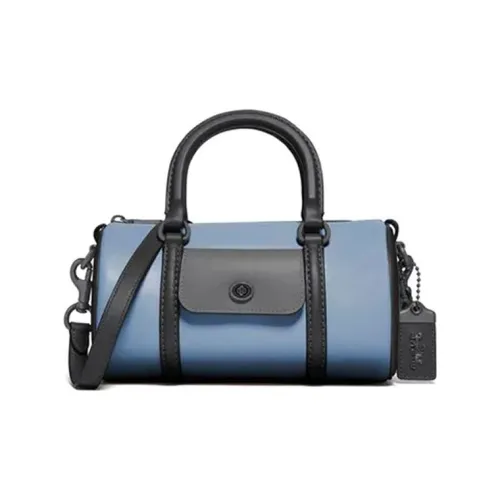 COACH Barrel Кожа Бостонская сумка Сумка Сумка через плечо Сумка через плечо Женская Синяя