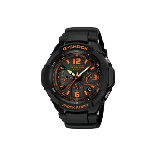 CASIO Солнечный Кварцевый механизм Смола Ремешок Часы Мужские Черный Циферблат GW 3000B 1A