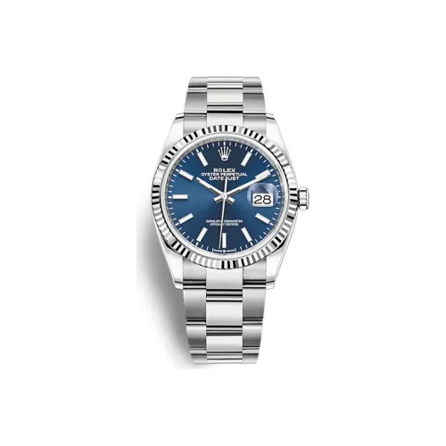 ROLEX Log Series Автоматический Механический Часы для мужчин 36 мм Синий Циферблат Корпус из Oystersteel Ремешок из Oystersteel