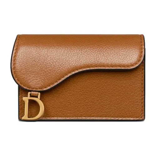 DIOR Седло Овчина Картхолдер Картхолдер Женские Коньяк