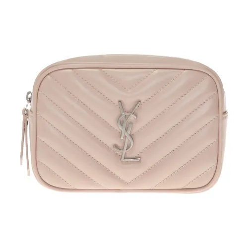 SAINT LAURENT LOU Телячья кожа Camera Сумка Бананка Регулярная Женская Светло-розовая