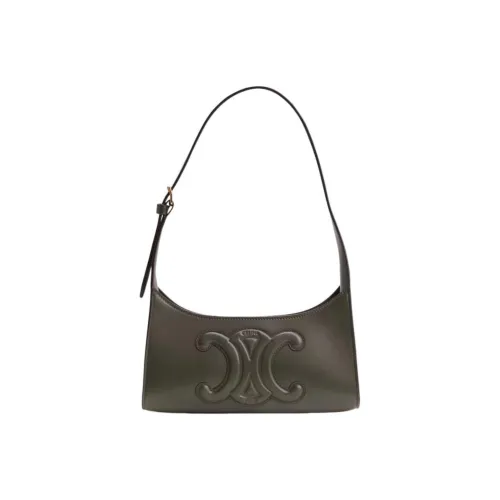 CELINE Cuir Triomphe Коровья кожа Сумка через плечо Женская Яшма