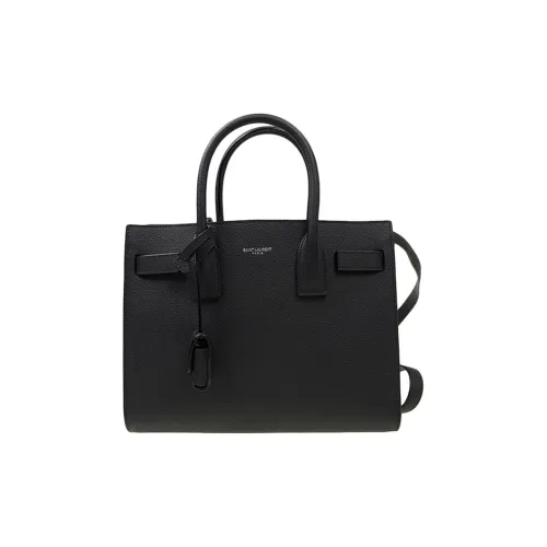 SAINT LAURENT SAC DE JOUR Коровья кожа Тоут Сумка Сумка для покупок Аккордеонная сумка Сумка на плечо Сумка Маленькая Женская Черная