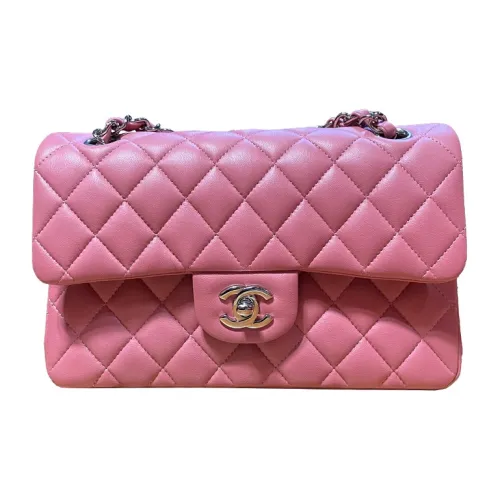 CHANEL Classic Flap CF Sheepskin Цепь Сумка через плечо Сумка на плечо Сумка через плечо Женская Розовая
