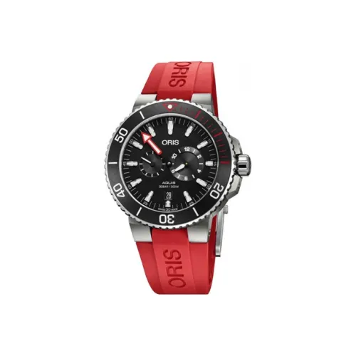 Oris Механический механизм Мужские часы 43,5 мм Черный циферблат Титановый сплав Корпус часов Резиновый ремешок