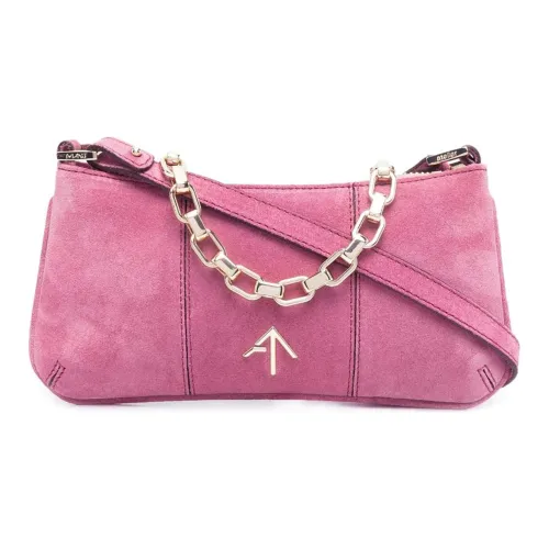 Manu Atelier PITA series Замша Сумка на плечо Женская Розовая
