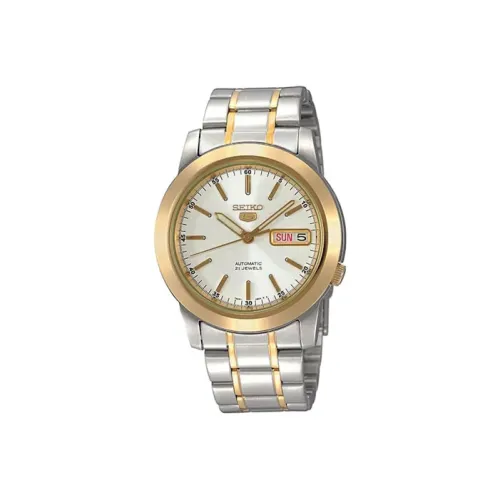 SEIKO Seiko5 Collection Автоматический Механический Механизм Нержавеющая Сталь Ремешок Часы Мужские Золотистый Циферблат SNKE54J1