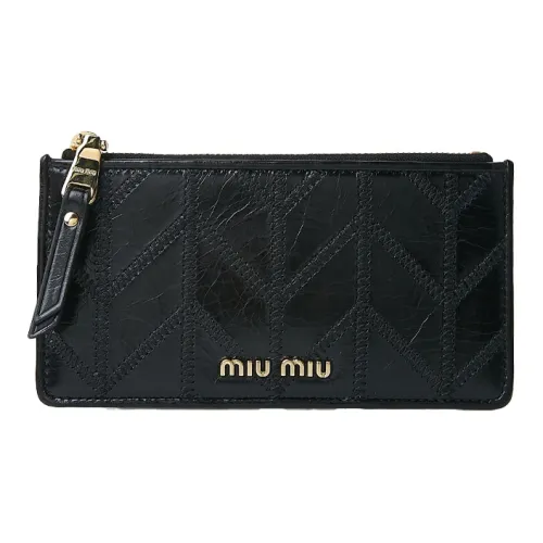 MIU MIU Кошелек из коровьей кожи женский черный