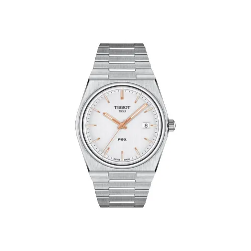 TISSOT PRX Super Player Series Кварцевый механизм Мужские часы 40 мм Серебристый циферблат Корпус из нержавеющей стали Ремешок из нержавеющей стали