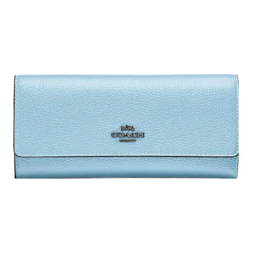 COACH Кожа Кошелек Женские Однотонный Цвет макарон