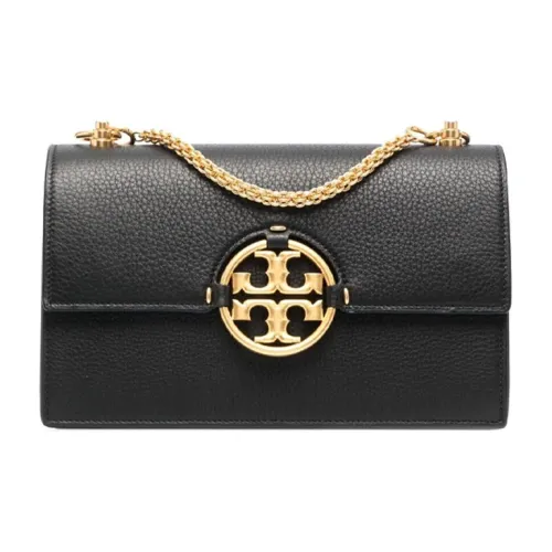 TORY BURCH Miller Grained Телячья кожа Аккордеонная сумка Портативная сумка через плечо Сумка через плечо Женская Черная