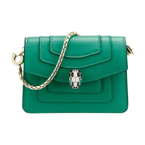 BVLGARI Serpenti Forever Series Телячья кожа Кожа Bag Charm Сумка Аксессуар Женские Ярко-зеленый