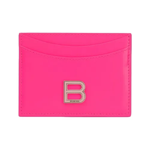 Balenciaga HOURGLASS Телячья кожа Держатель для карт Держатель для карт Женский Неоново-розовый