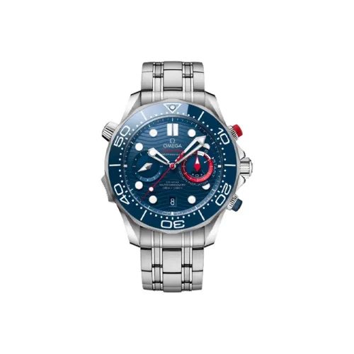 OMEGA Автоматический Механический Часы Мужские Seahorse Series 300m Diving Watch 44 мм Синий