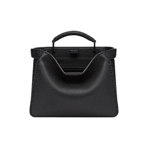 FENDI Peekaboo ISeeU Сумка через плечо из телячьей кожи мини мужская черная