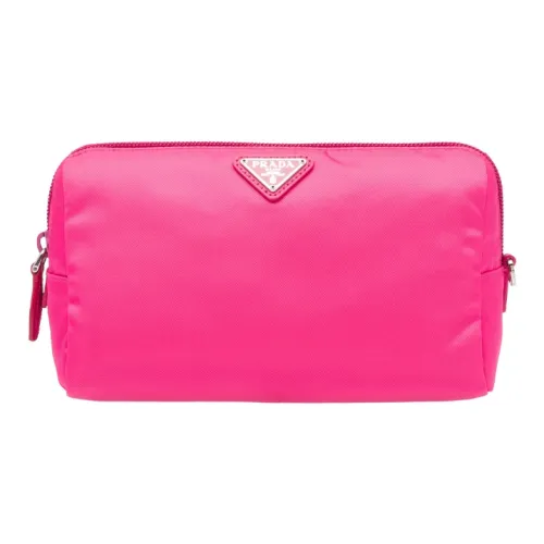 PRADA RE Нейлоновая косметичка сумка для туалетных принадлежностей женская розово-красная